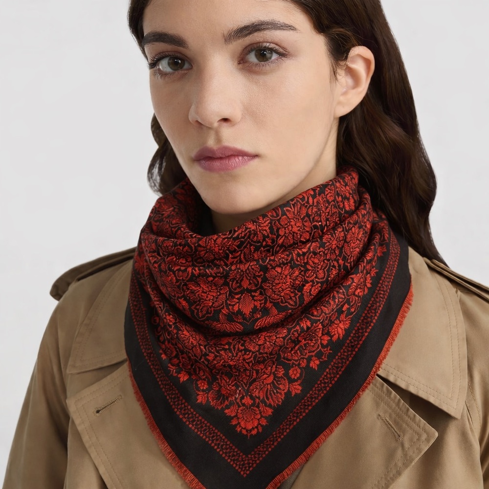 YSL wool & silk vintage scarf/neckerchief - Picture 4 of 12